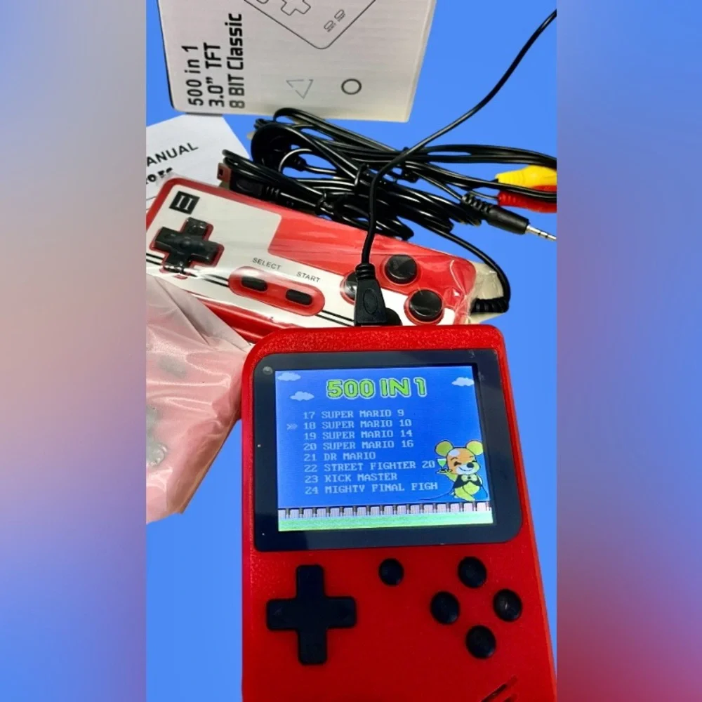 NIB Retro Handheld Digital 500 Games Console/can hook to TV